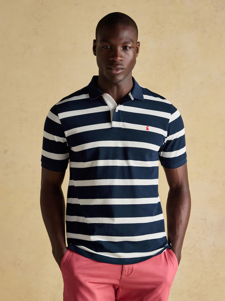 Joules Woody Navy/White Cotton Pique Polo Shirt