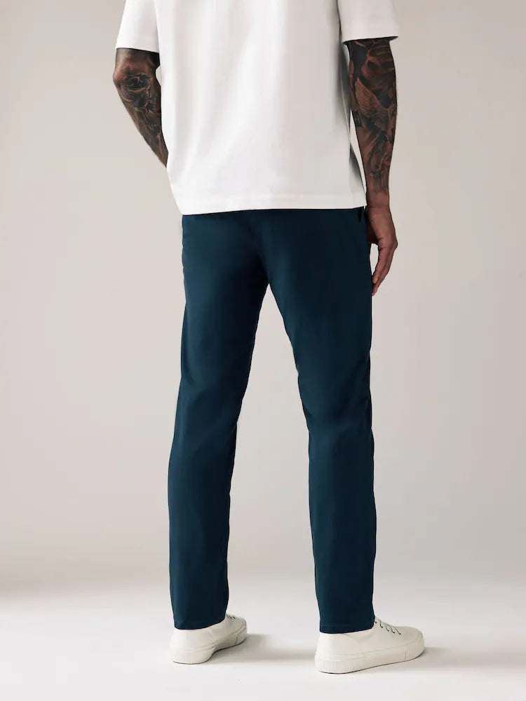 Blue Dark Slim Fit Stretch Chinos Trousers
