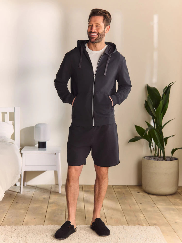 Slate Grey 100% Cotton Lightweight Zip Up Hoodie