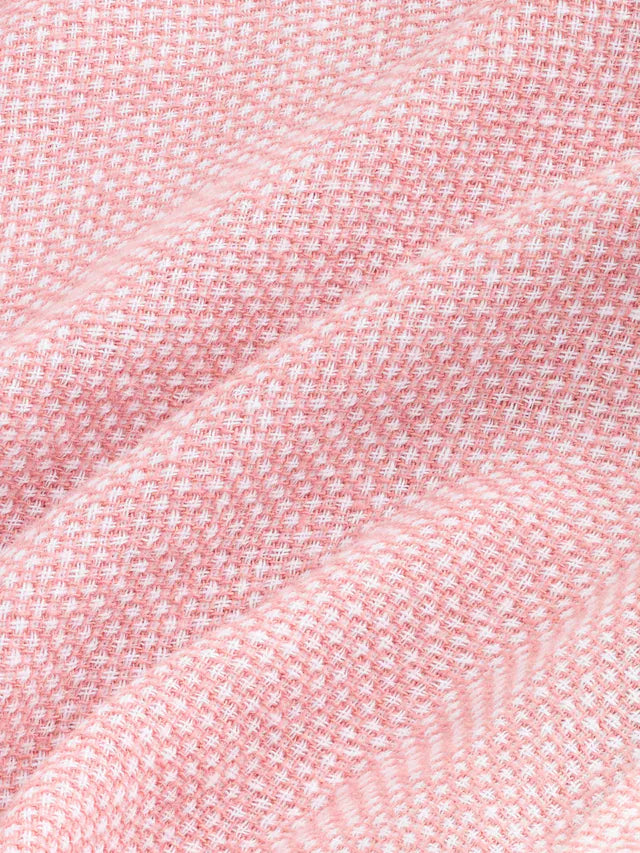 Pink Standard Collar Cotton Linen Blend Short Sleeve Shirt