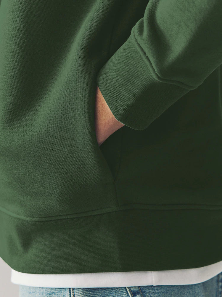 Green Zip Through Funnel Neck Sweatshirt