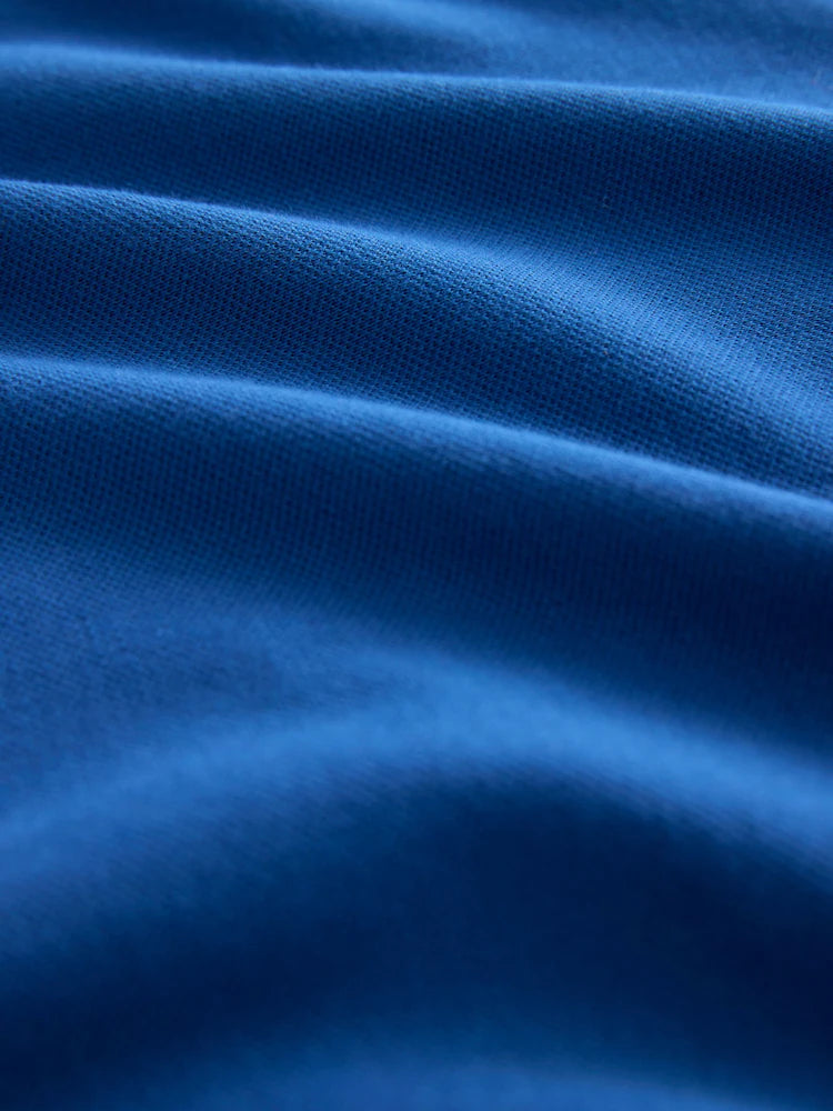 Dark Blue Regular Fit Short Sleeve Pique Polo Shirt