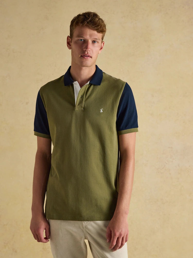 Joules Woody Blue/Green Cotton Pique Polo Shirt