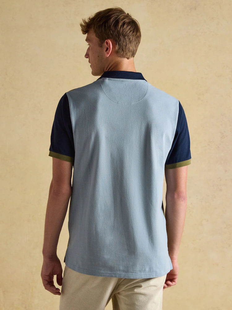 Joules Woody Blue/Green Cotton Pique Polo Shirt
