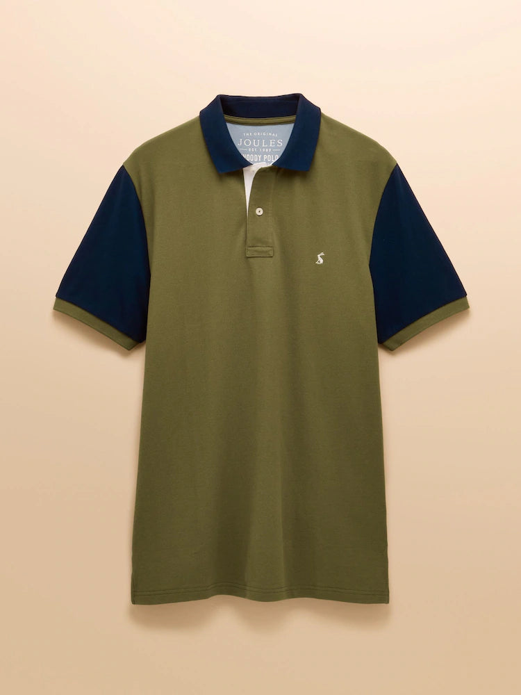 Joules Woody Blue/Green Cotton Pique Polo Shirt