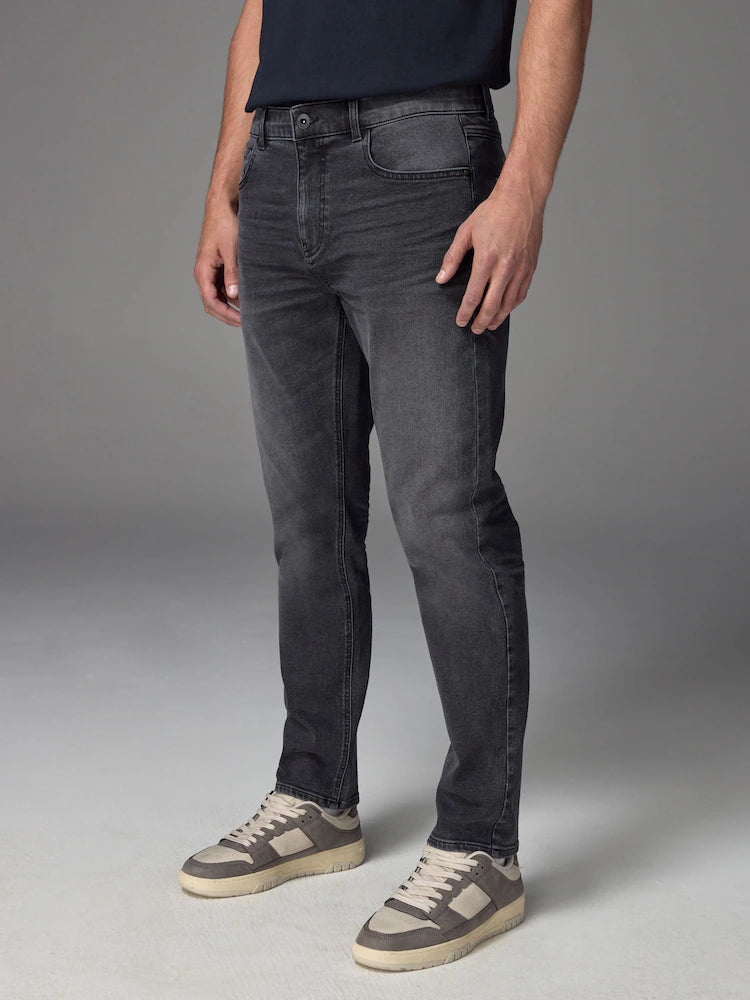 Grey Washed Slim Fit Essential Stretch Jeans
