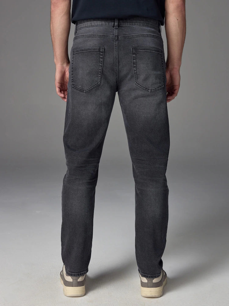 Grey Washed Slim Fit Essential Stretch Jeans