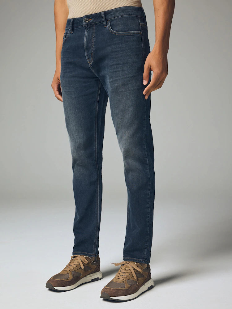 Blue Grey Vintage Slim Fit Comfort Stretch Jeans