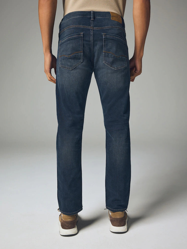 Blue Grey Vintage Slim Fit Comfort Stretch Jeans