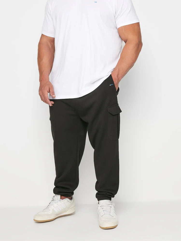 BadRhino Big & Tall Black Cargo Joggers