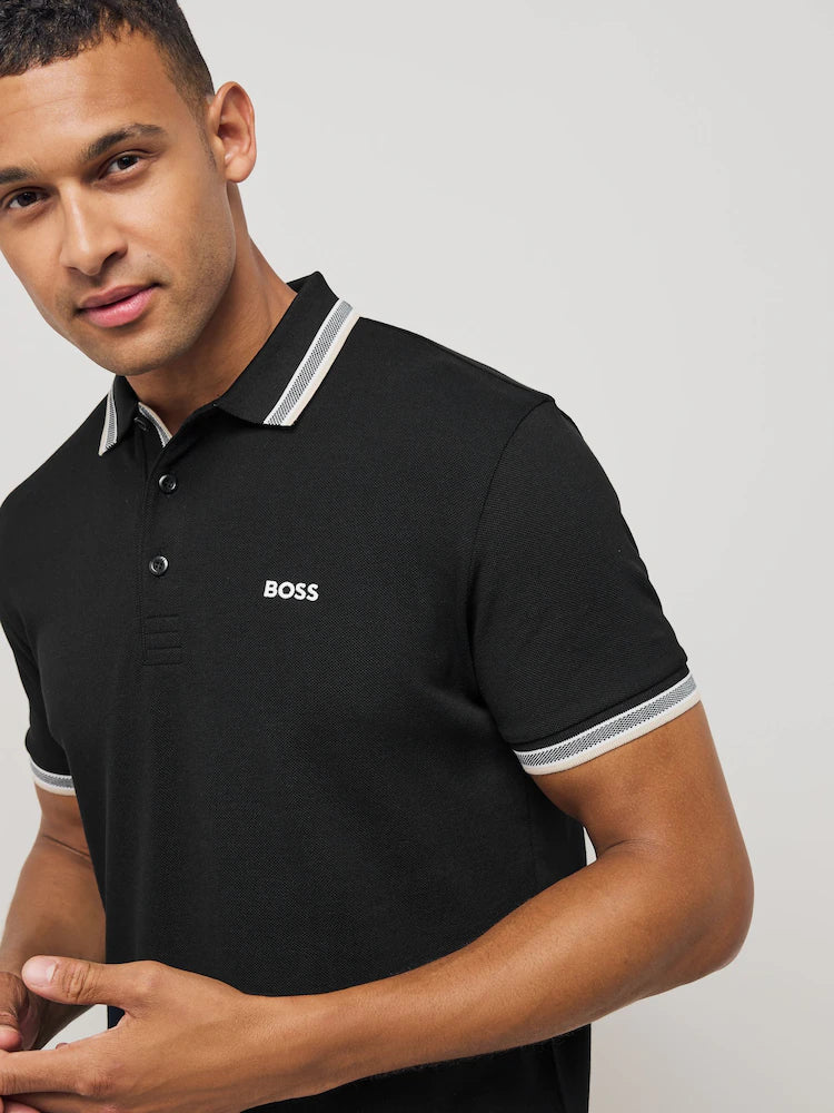 BOSS Black Regular Fit Paddy Tipped Collar Polo Shirt