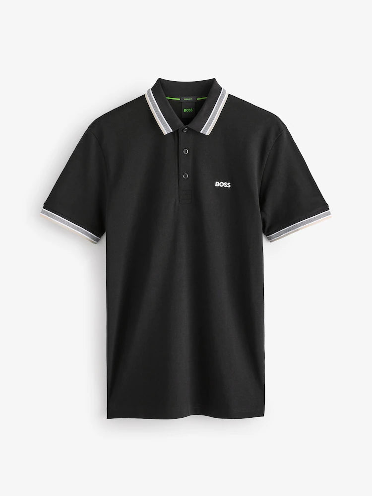 BOSS Black Regular Fit Paddy Tipped Collar Polo Shirt