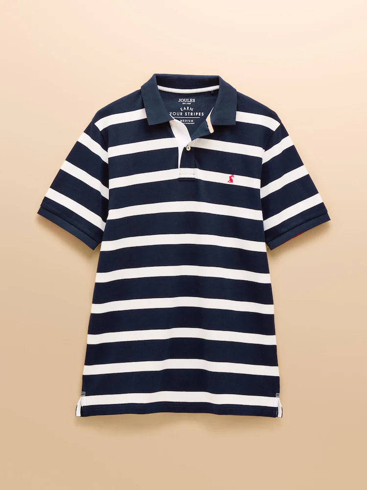 Joules Woody Navy/White Cotton Pique Polo Shirt