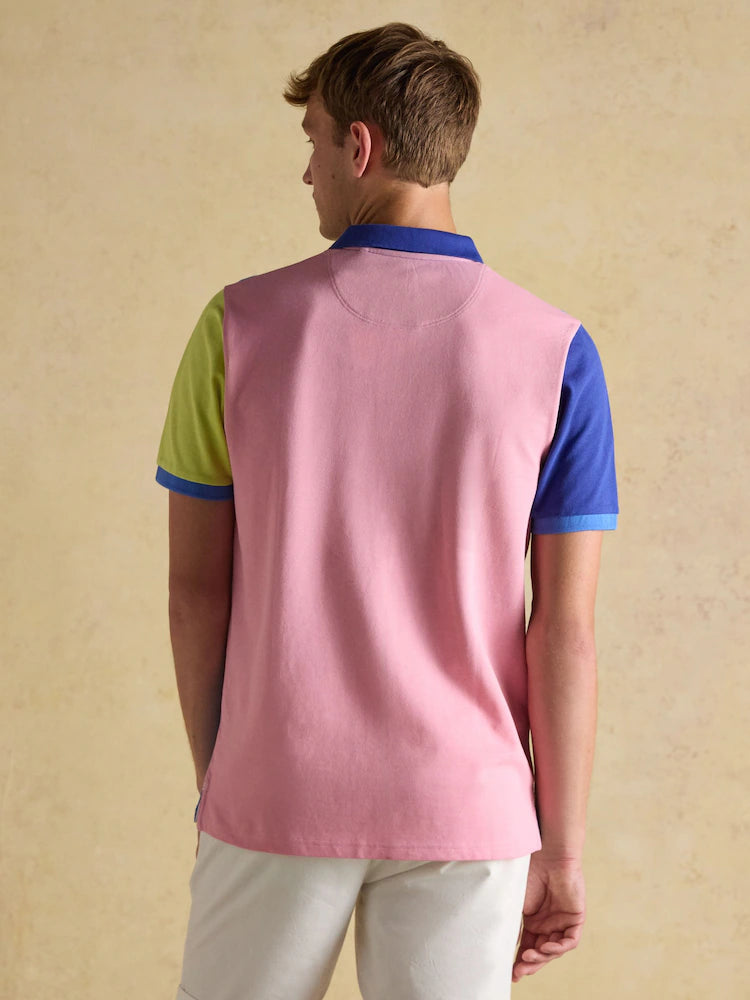 Joules Woody Blue Colourblock Cotton Pique Polo Shirt